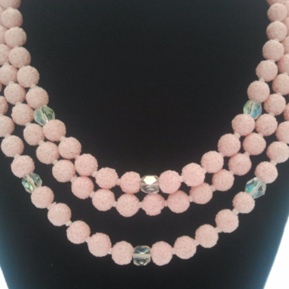 Stunning and Rare 3 Strand Popcorn Bead Necklace